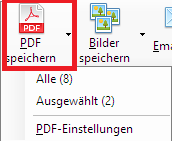 Screenshot der Schaltfläche "PDF-Export"